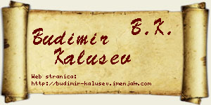Budimir Kalušev vizit kartica